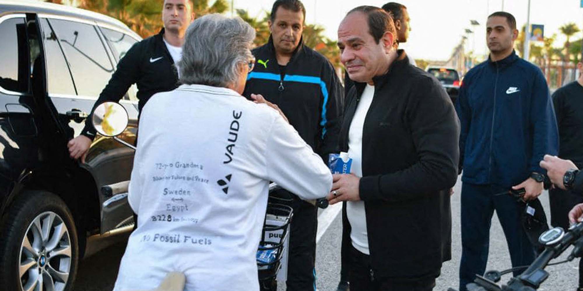Dorothee Hildebrandt im Gespräch mit dem ägyptischen Präsidenten