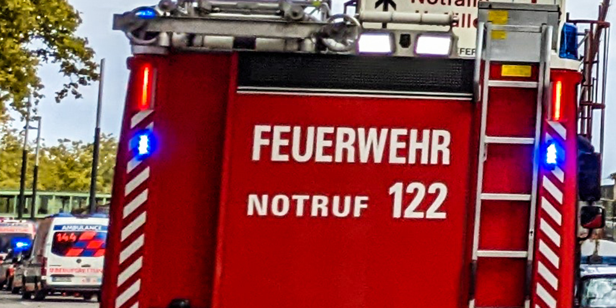 Rückseite eines Feuerwehrautos