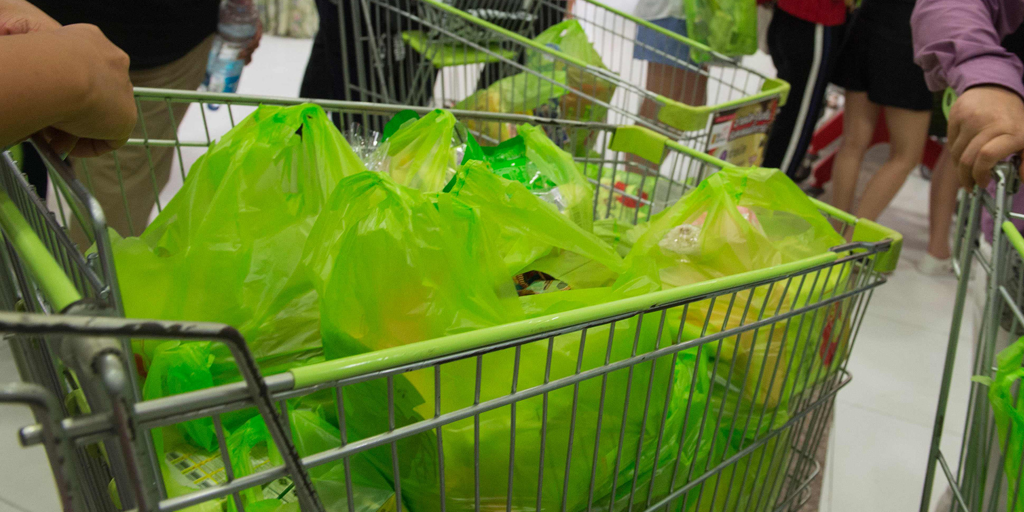Grüne Einkaufstüten