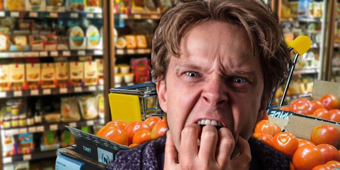 Wütender Supermarktkunde