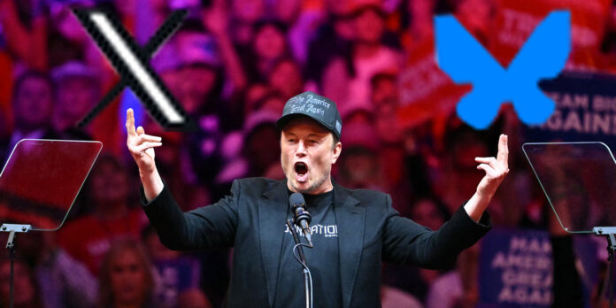 elon musk, twitter und bluesky