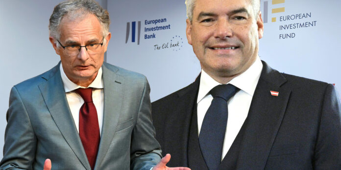 marterbauer und nehammer vor der eib